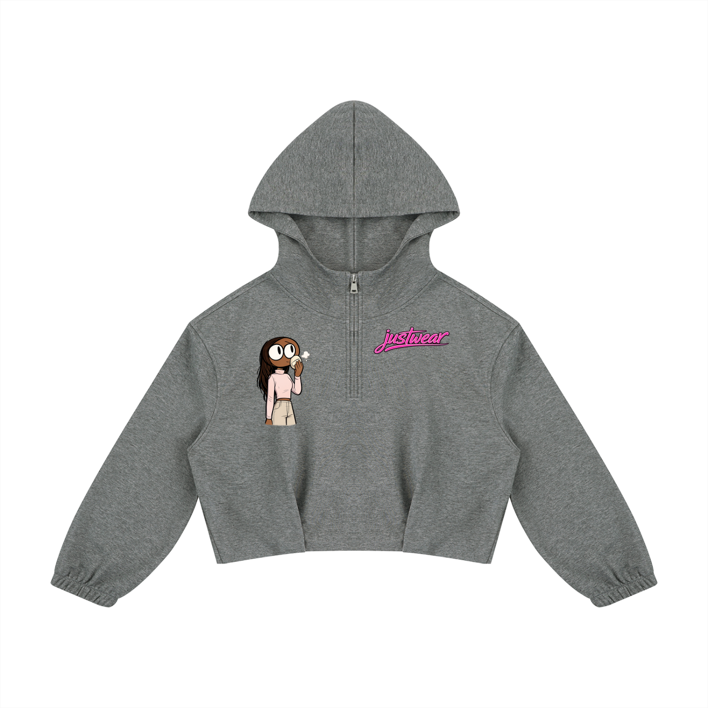 Glamour Women’s Boxy Quarter-Zip Hoodie