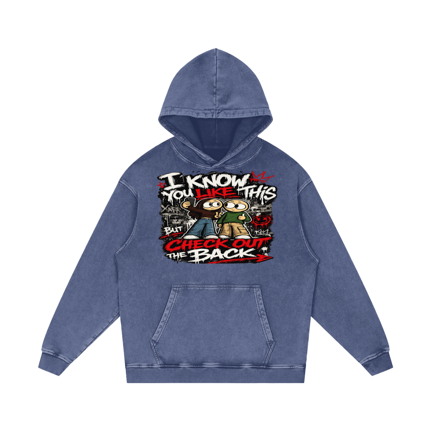 Snow Washed Loose Cotton Hoodie