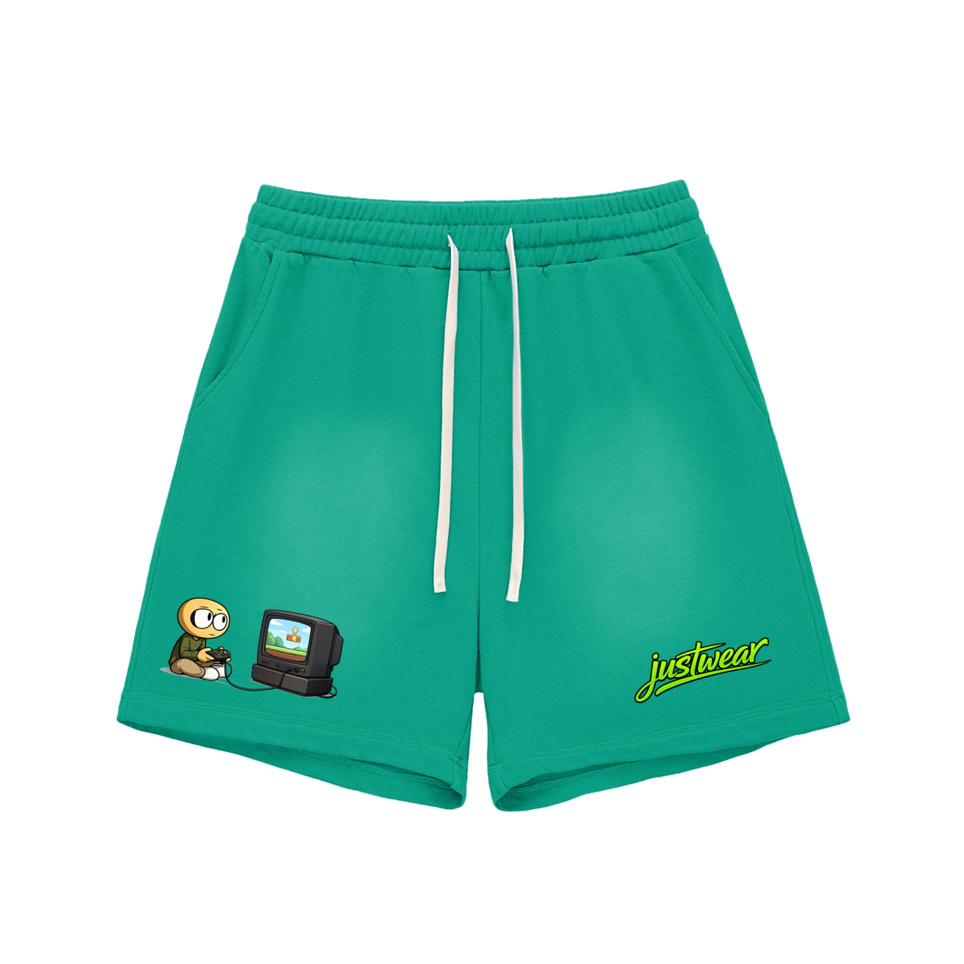 Gamer Sun Fade Raw Edge Cotton Shorts