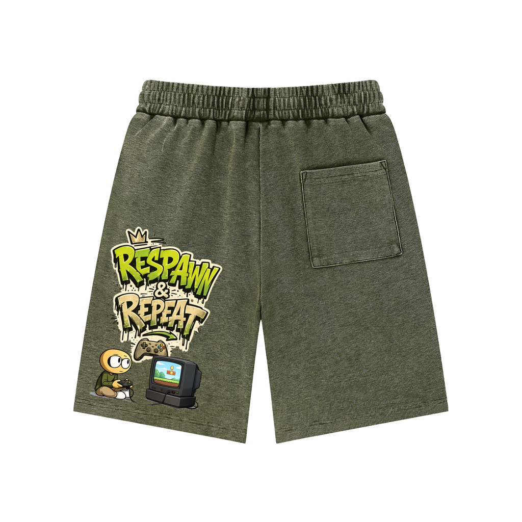 Gamer Mineral Wash Waffle Knit Shorts