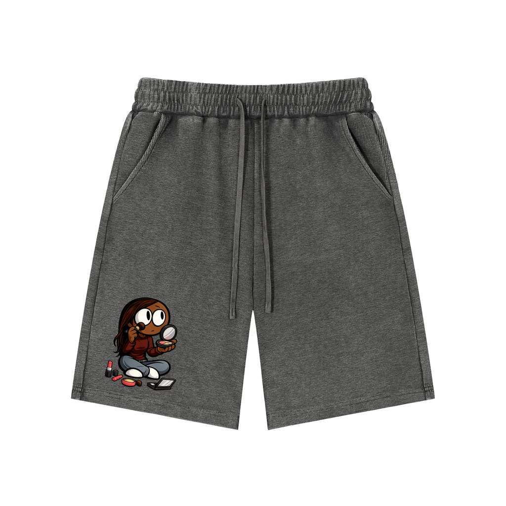 Glamour Mineral Wash Waffle Knit Shorts