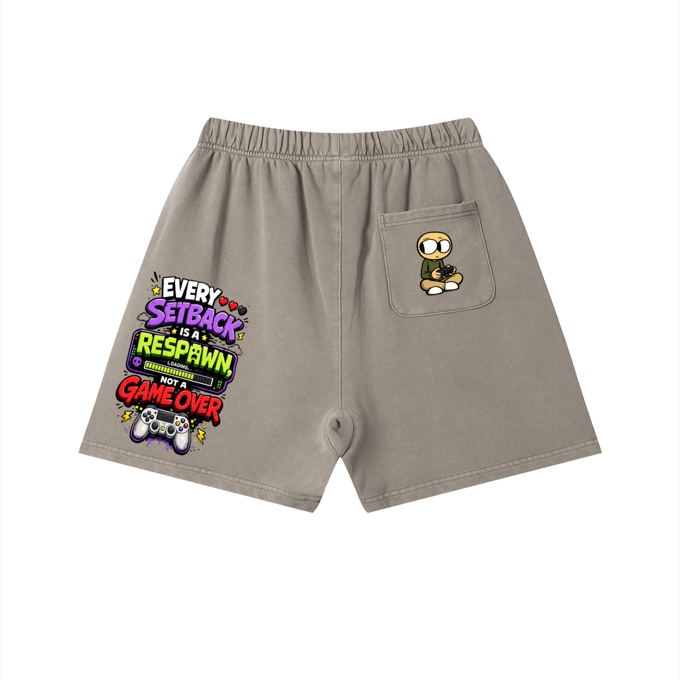 Gamer Vintage Wash Cotton Shorts