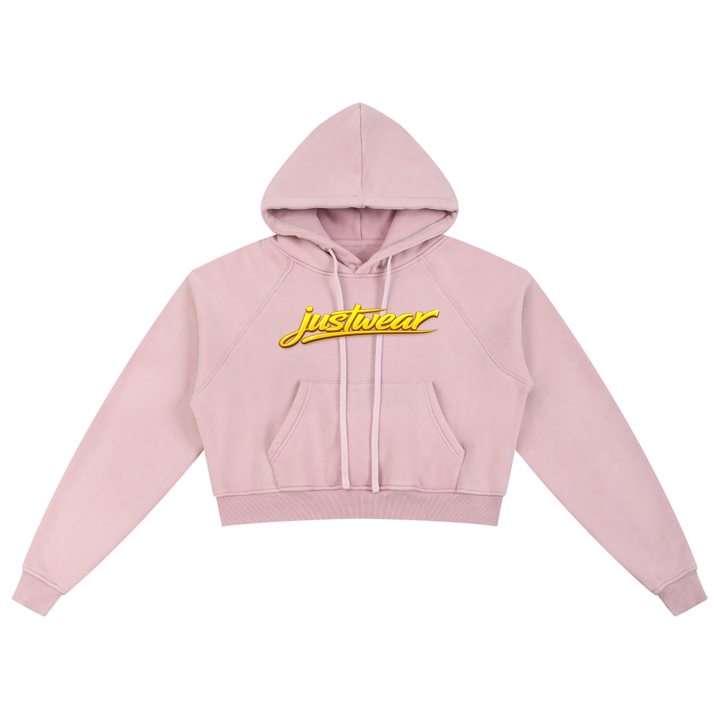 Glamour Snow Washed Cropped Hoodie