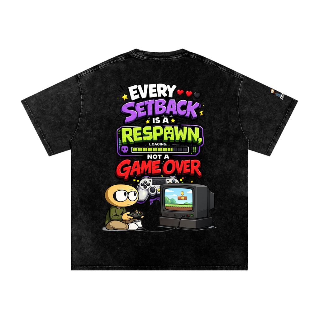Gamer Snow Washed Oversized Cotton T-Shirt
