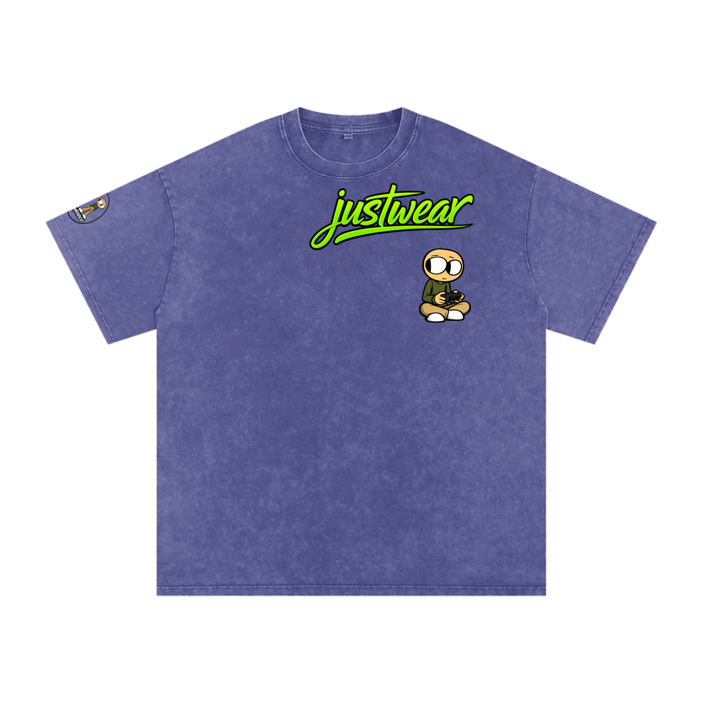 Gamer Snow Washed Oversized Cotton T-Shirt
