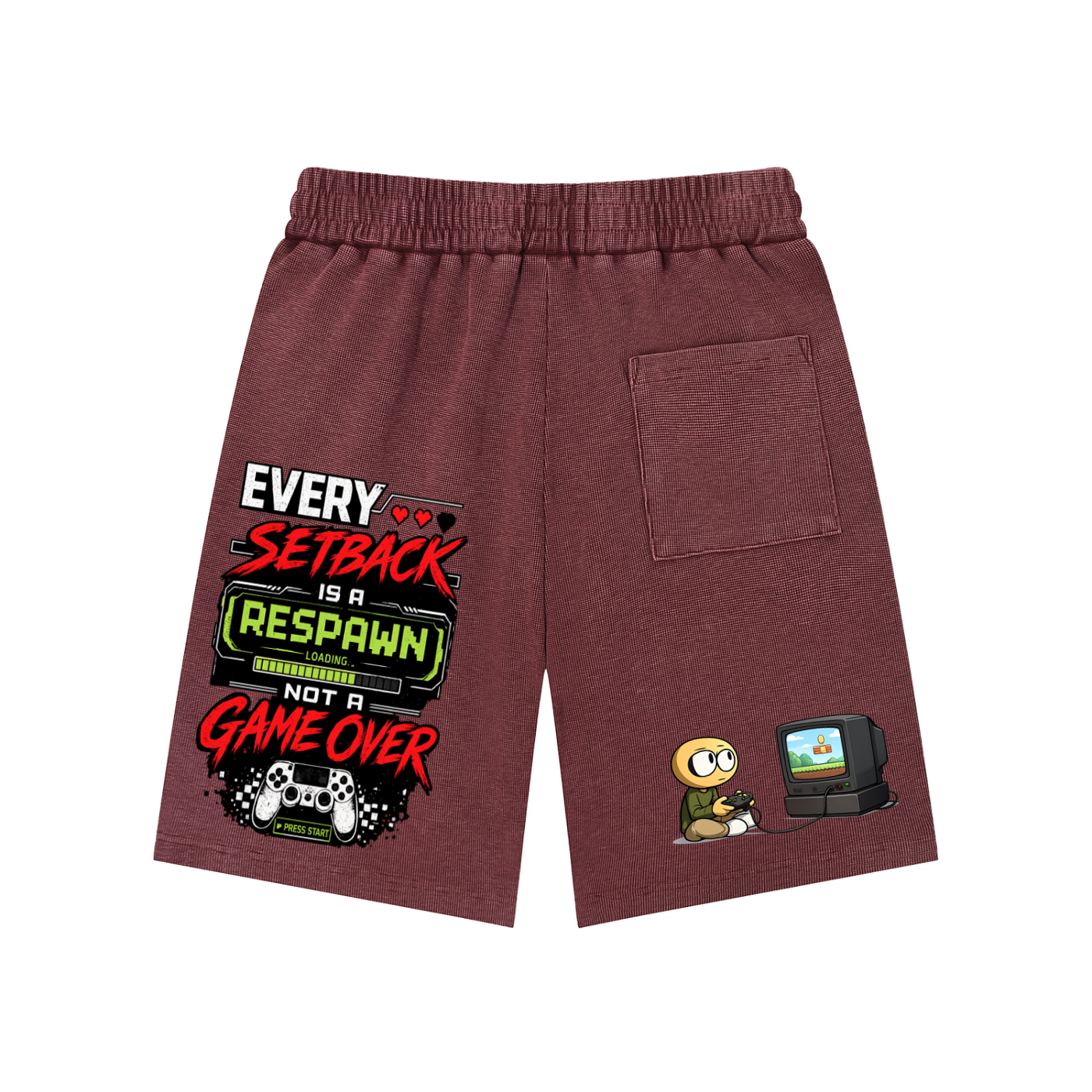 Gamer Mineral Wash Waffle Knit Shorts