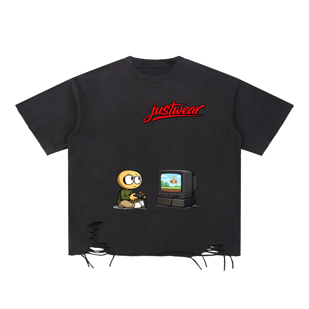 Gamer Snow Washed Raw-Hem T-Shirt