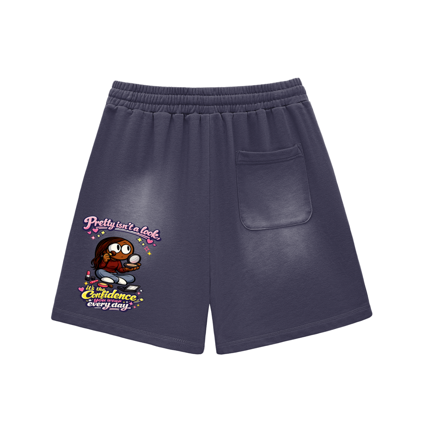 Glamour Sun Fade Raw Edge Cotton Shorts