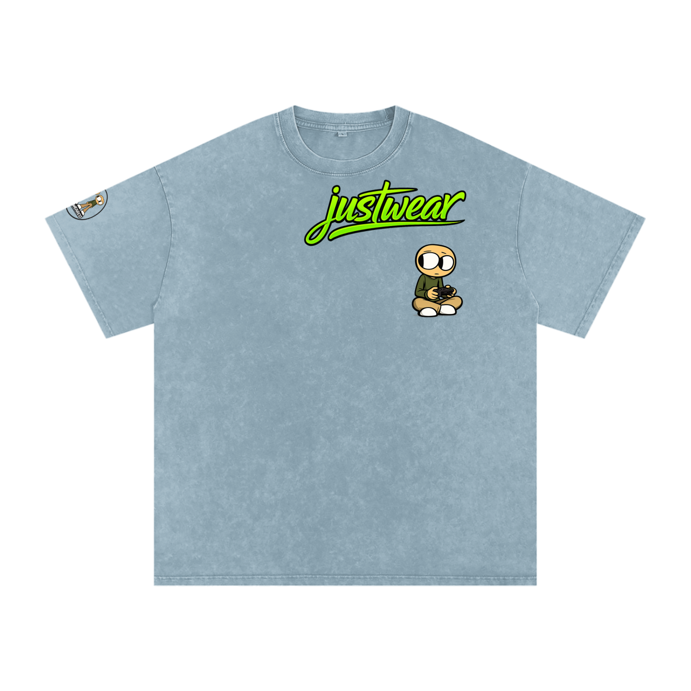Gamer Snow Washed Oversized Cotton T-Shirt