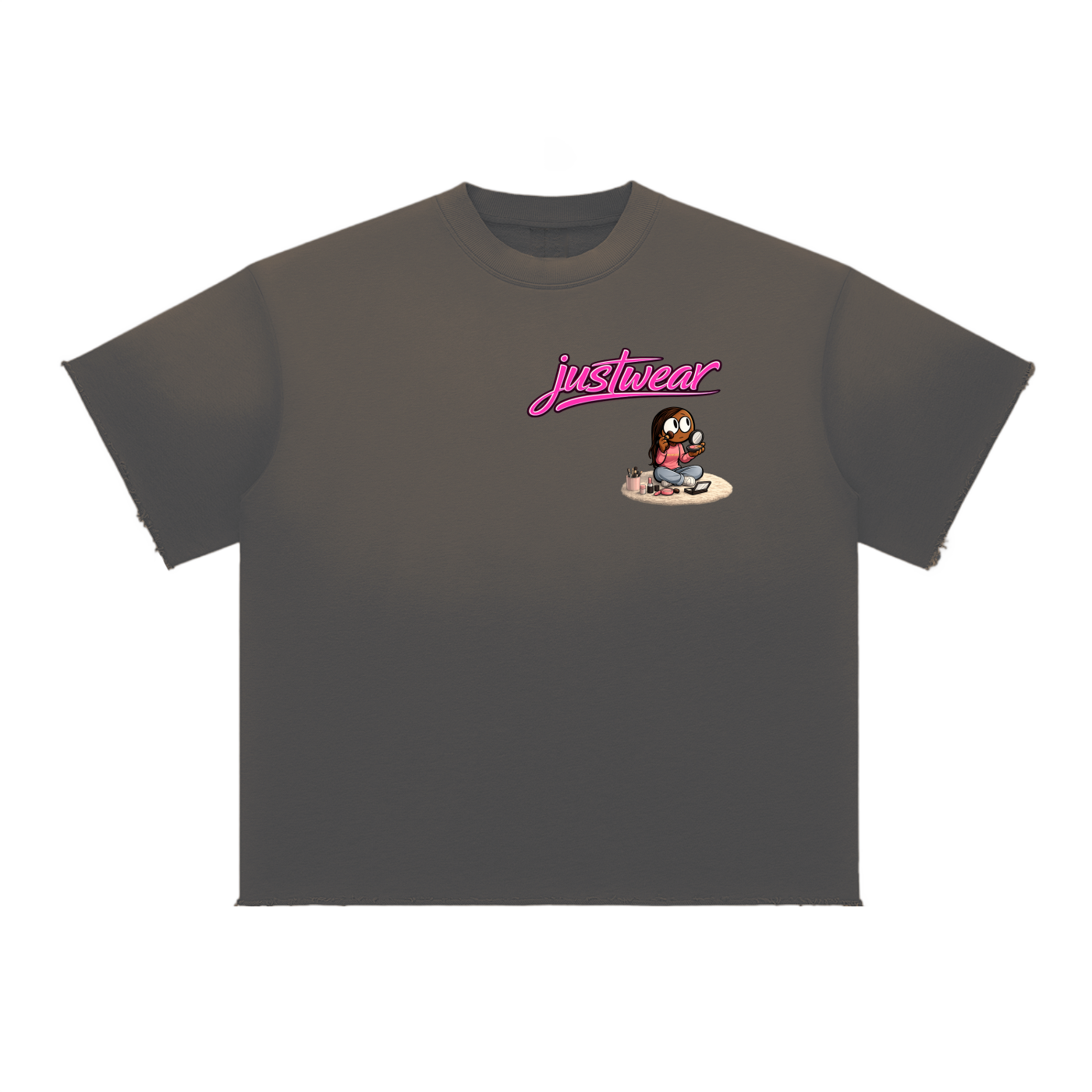Glamour Sun Fade Raw Edge T-Shirt