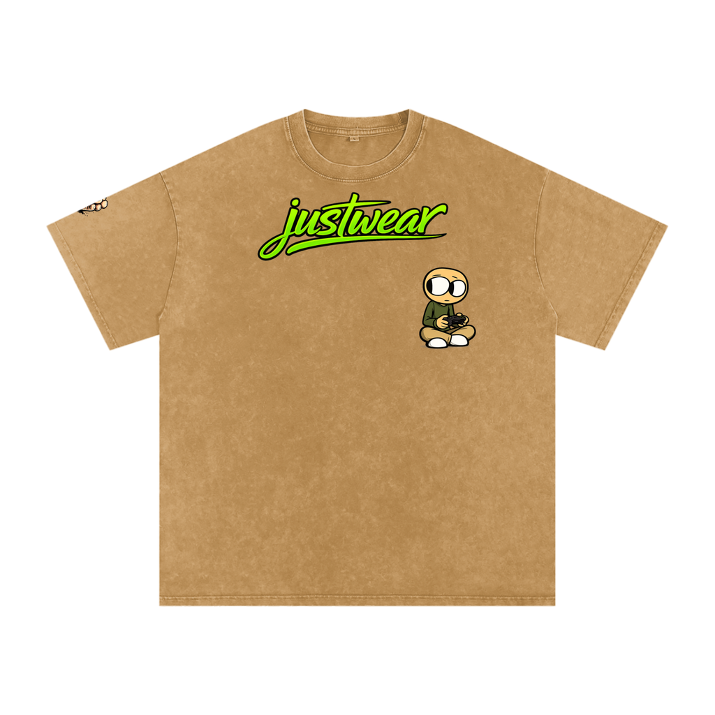 Gamer Snow Washed Oversized Cotton T-Shirt