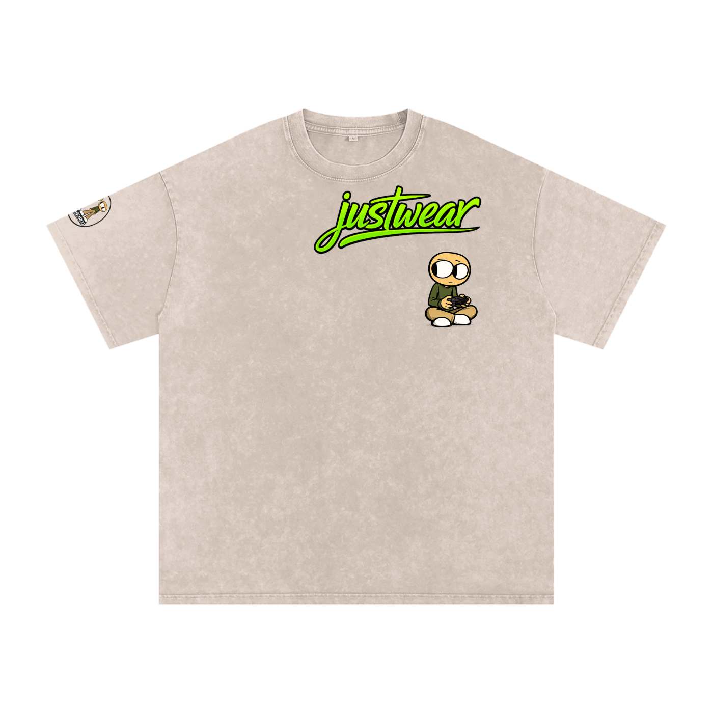Gamer Snow Washed Oversized Cotton T-Shirt
