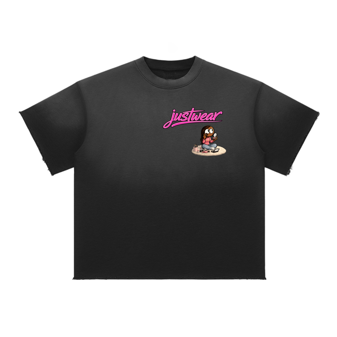 Glamour Sun Fade Raw Edge T-Shirt