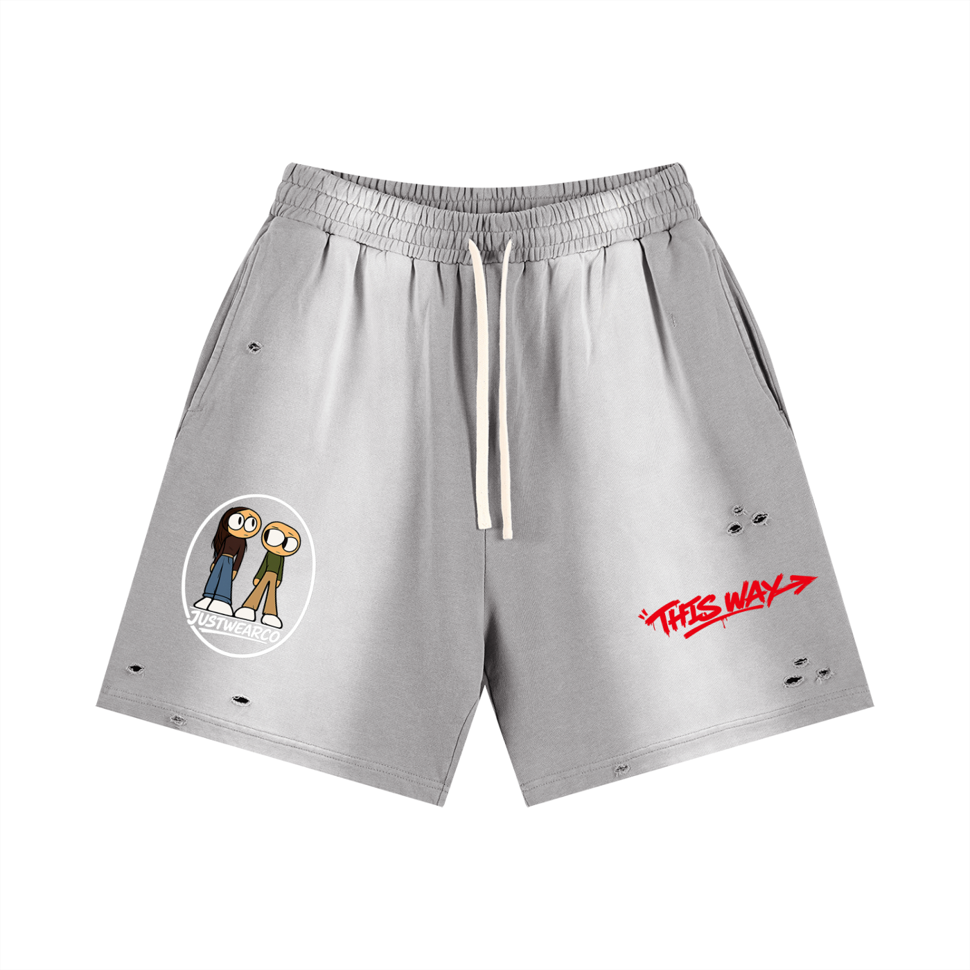 Goteem Sun Fade Distressed Shorts