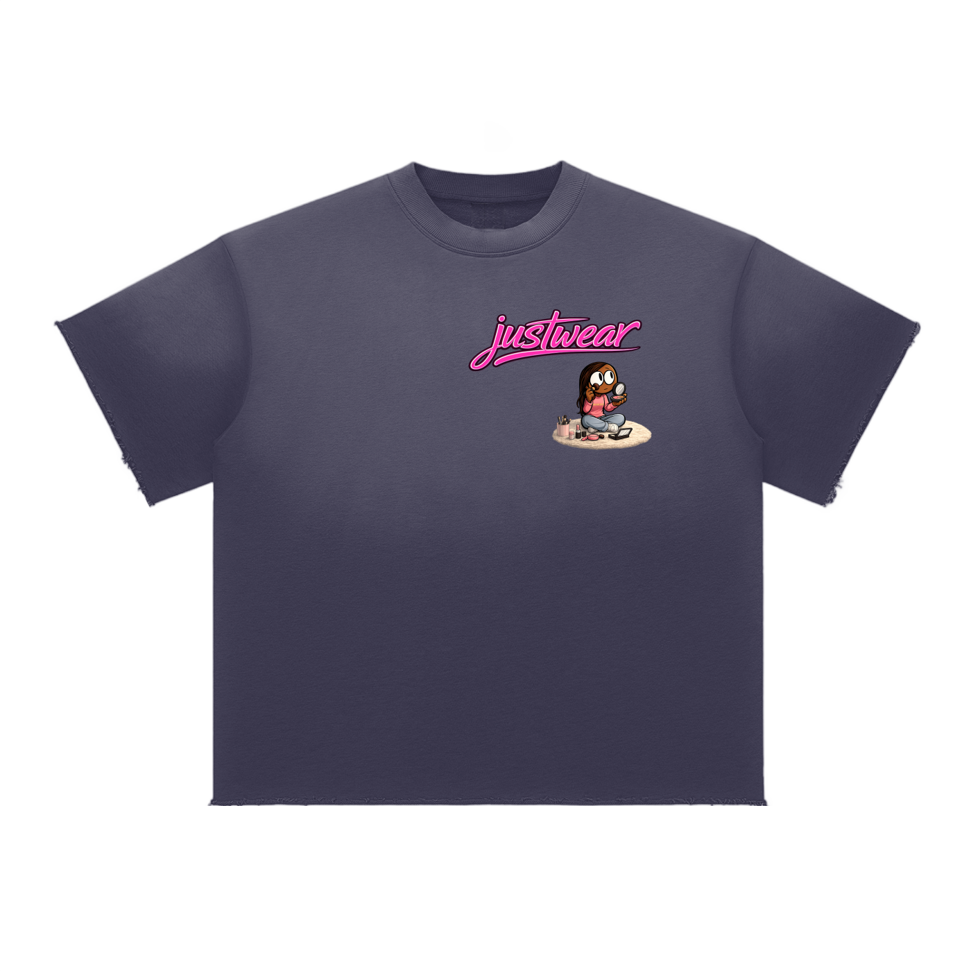 Glamour Sun Fade Raw Edge T-Shirt