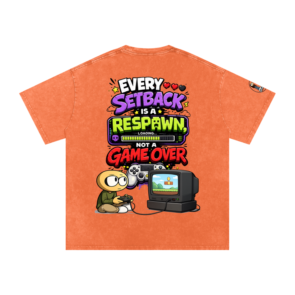 Gamer Snow Washed Oversized Cotton T-Shirt