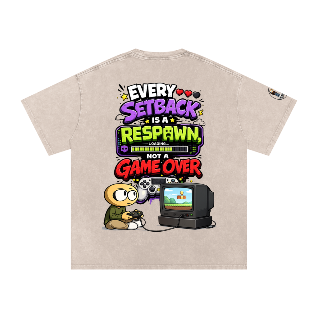 Gamer Snow Washed Oversized Cotton T-Shirt