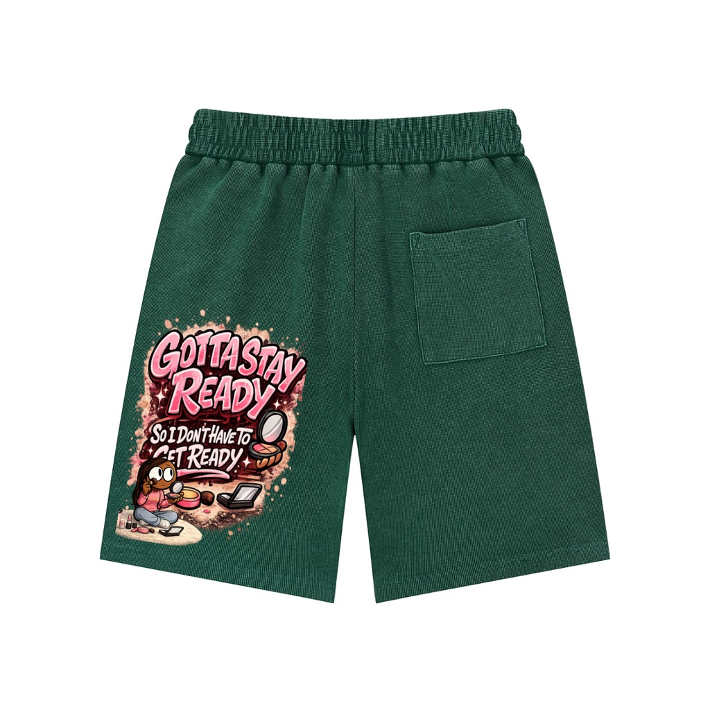 Glamour Mineral Wash Waffle Knit Shorts