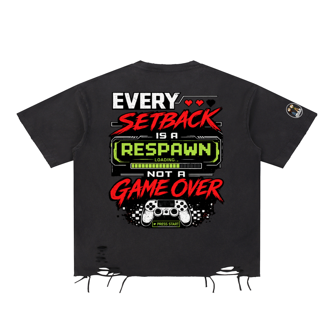 Gamer Snow Washed Raw-Hem T-Shirt