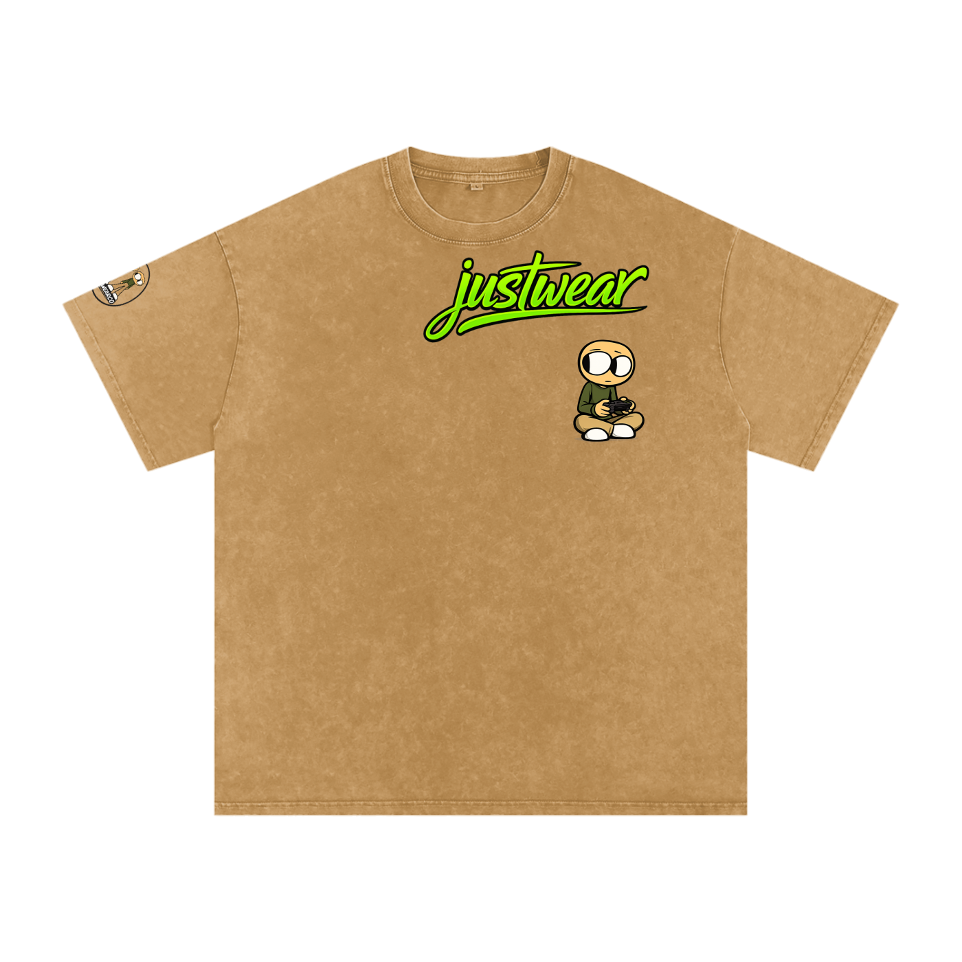 Gamer Snow Washed Oversized Cotton T-Shirt