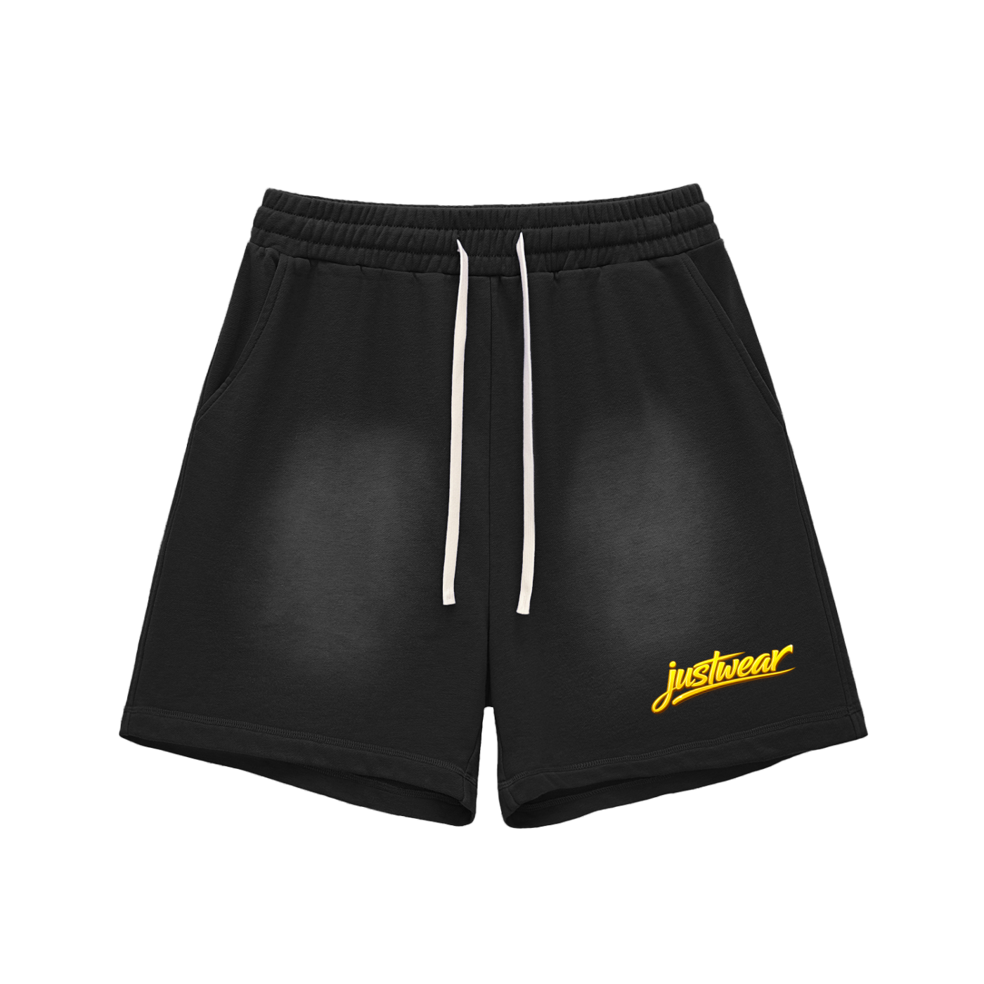 Glamour Sun Fade Raw Edge Cotton Shorts