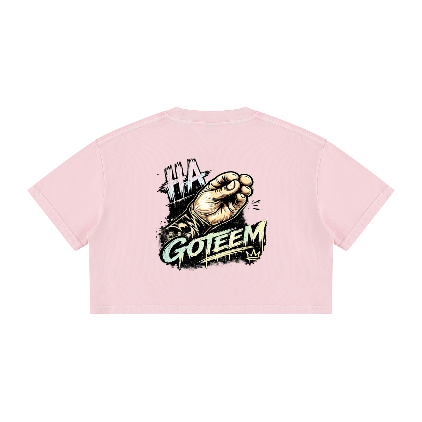 Goteem Women's Mineral Wash Cotton Crop T-Shirt
