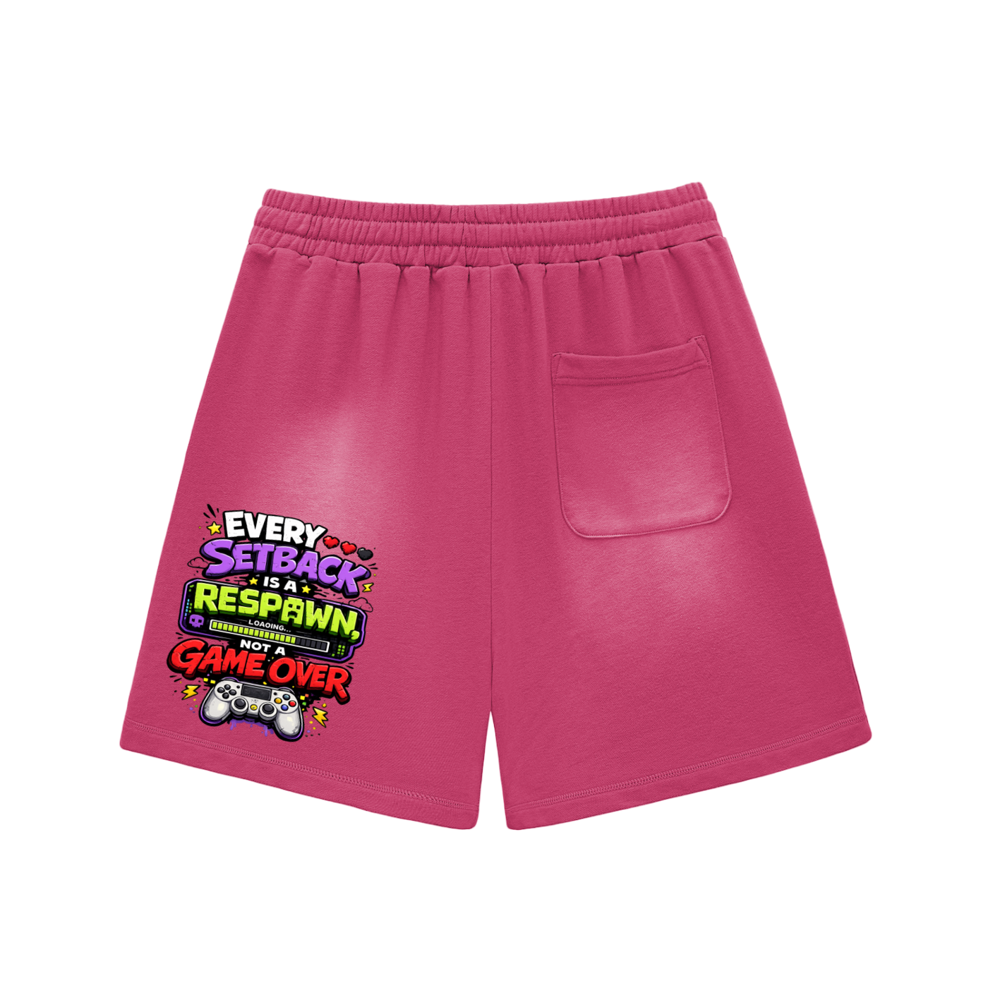 Gamer Sun Fade Raw Edge Cotton Shorts