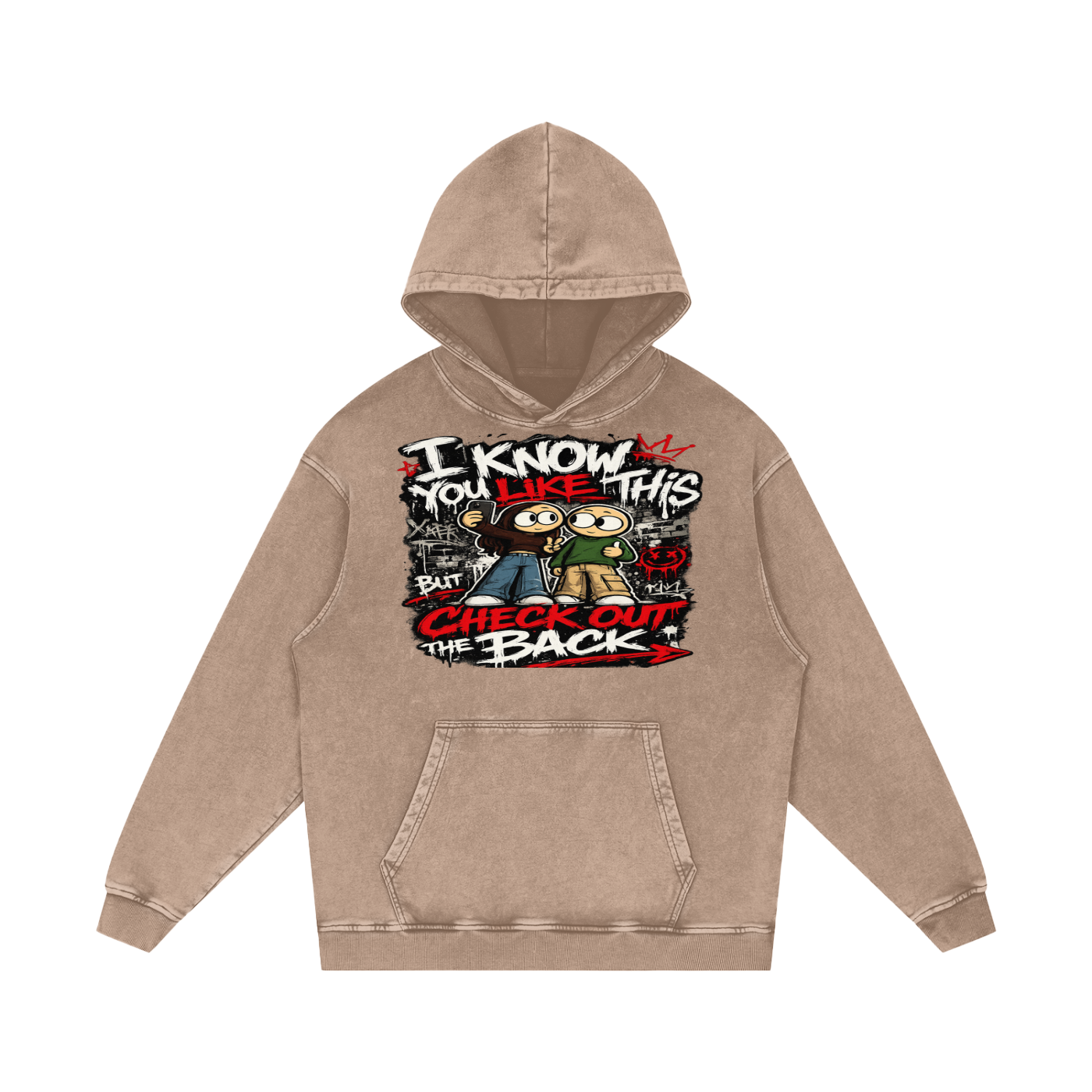 Snow Washed Loose Cotton Hoodie