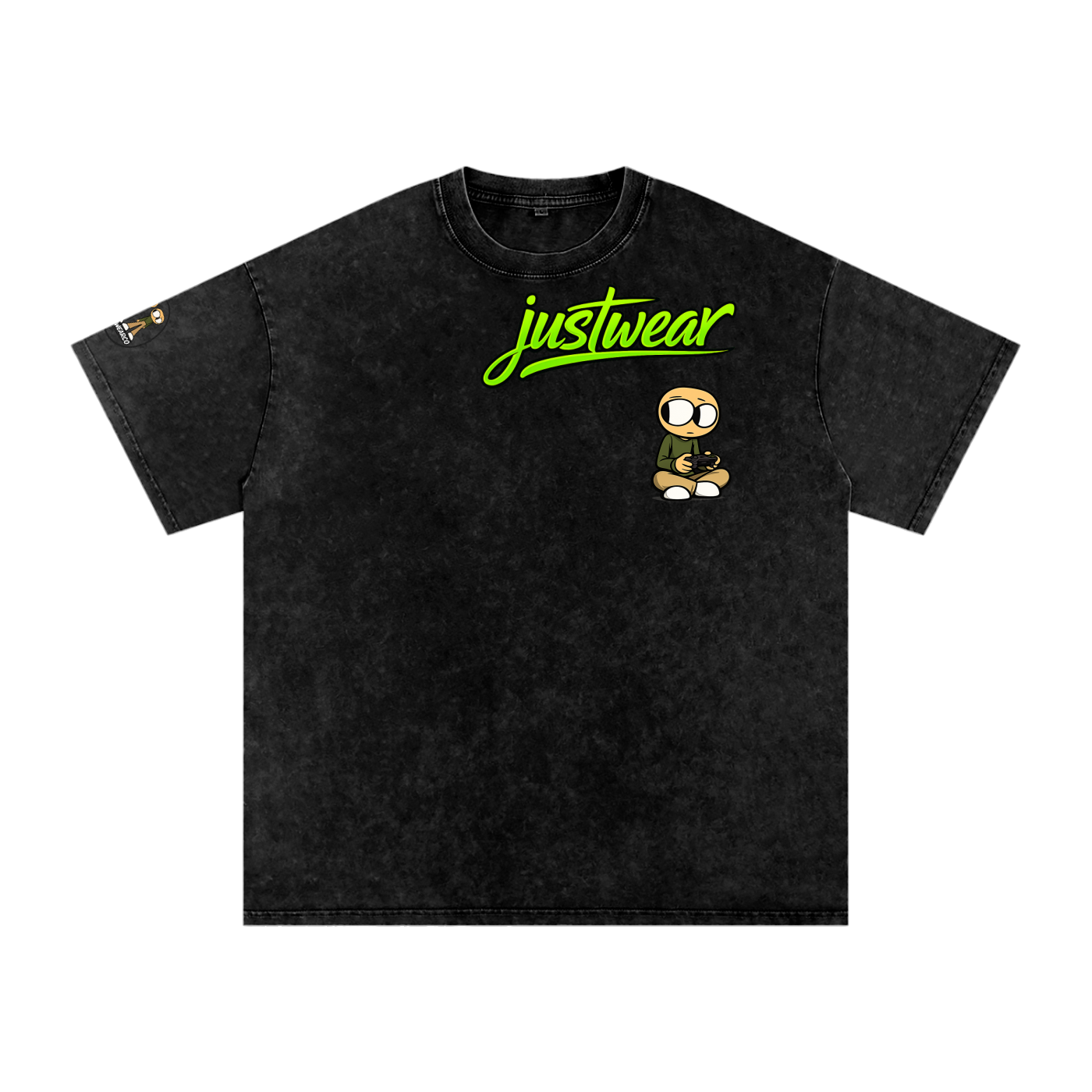 Gamer Snow Washed Oversized Cotton T-Shirt