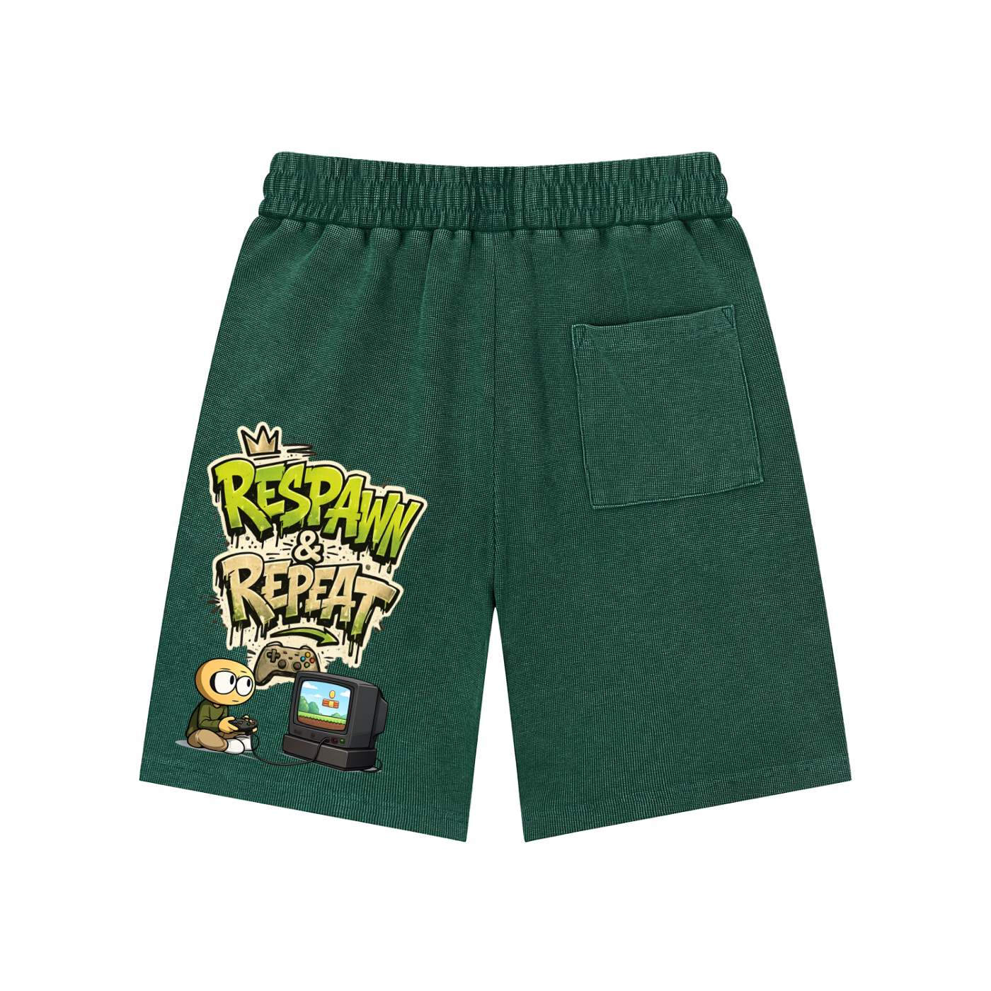 Gamer Mineral Wash Waffle Knit Shorts