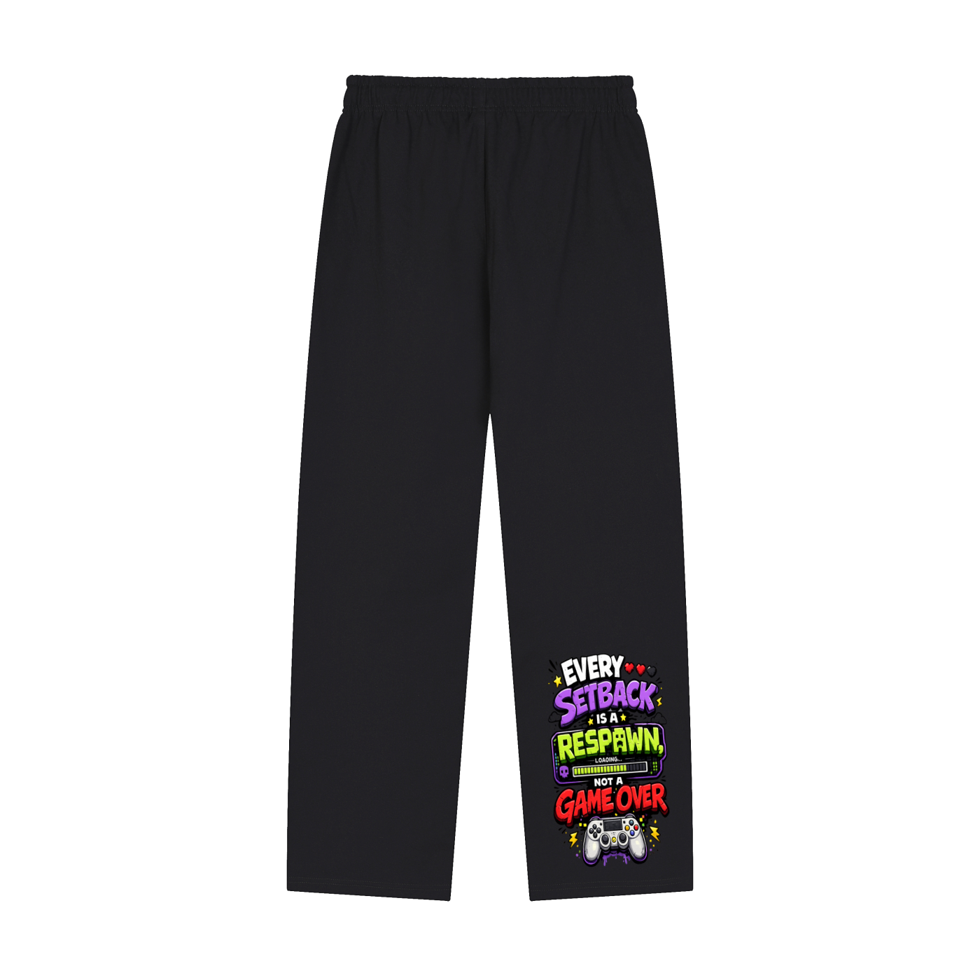 Gamer Solid Color Straight-Leg Sweatpants