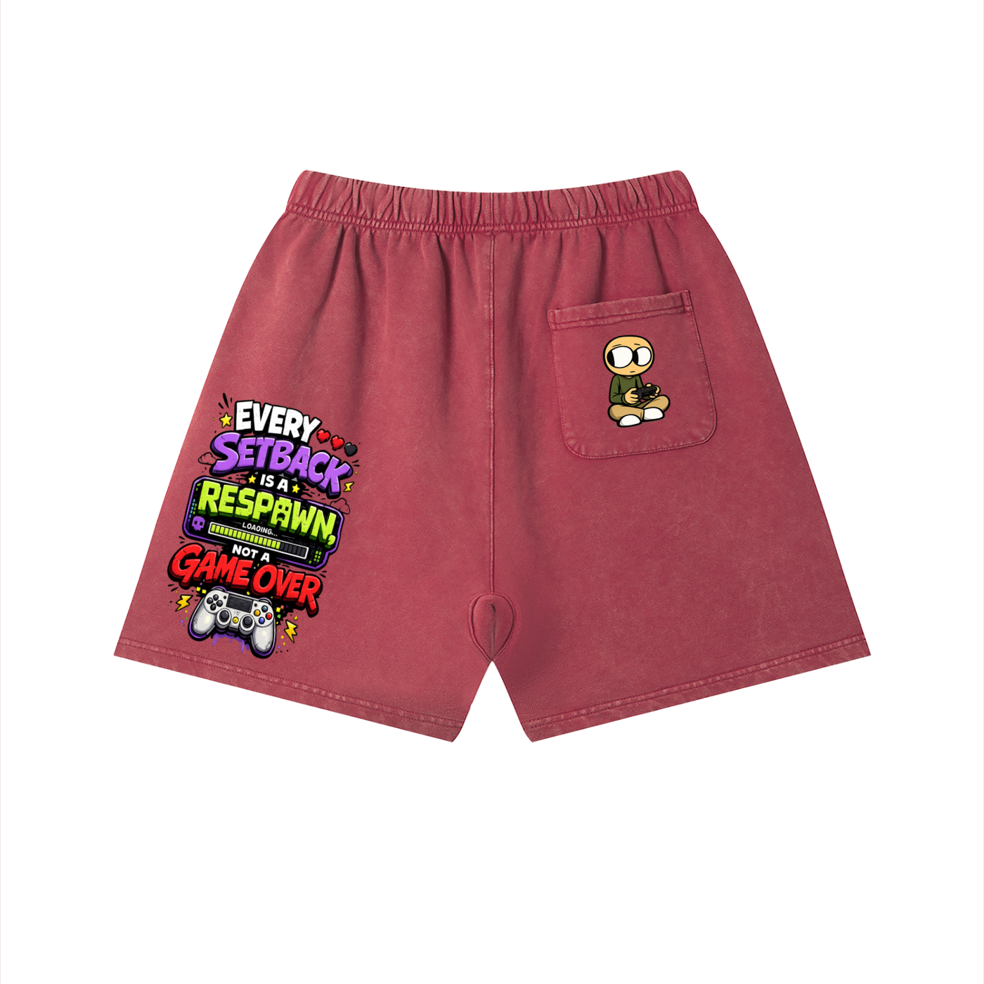 Gamer Vintage Wash Cotton Shorts