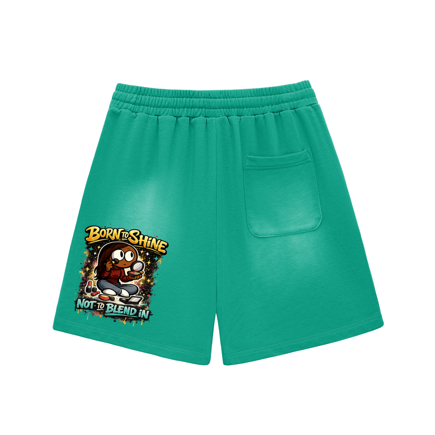 Glamour Sun Fade Raw Edge Cotton Shorts