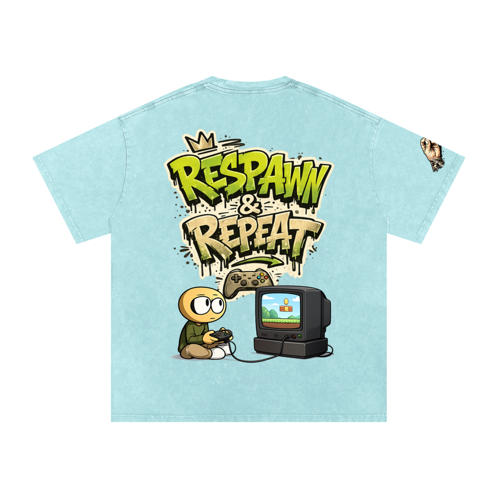 Gamer Snow Washed Oversized Cotton T-Shirt