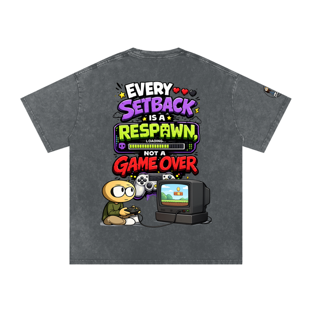 Gamer Snow Washed Oversized Cotton T-Shirt