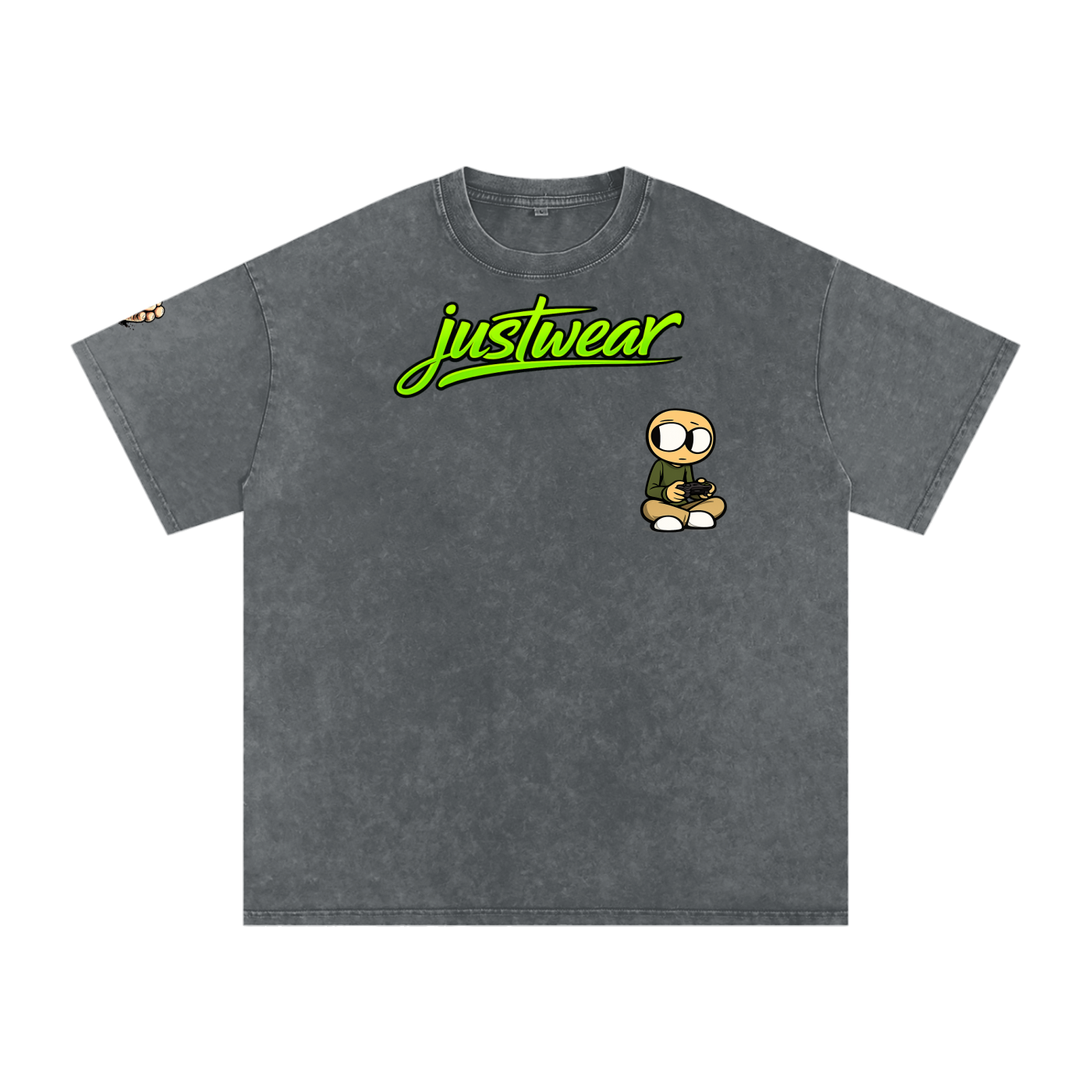 Gamer Snow Washed Oversized Cotton T-Shirt