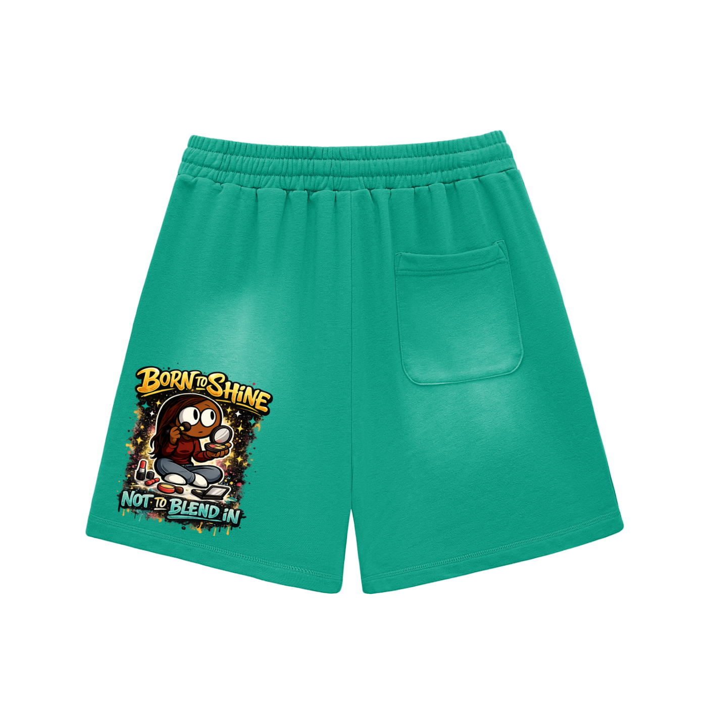 Glamour Sun Fade Raw Edge Cotton Shorts