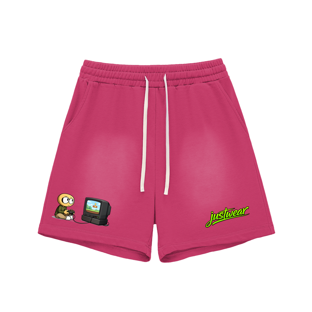 Gamer Sun Fade Raw Edge Cotton Shorts
