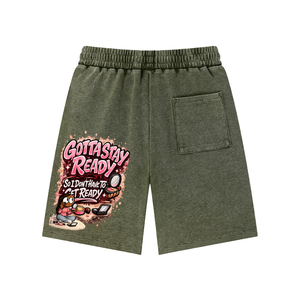 Glamour Mineral Wash Waffle Knit Shorts