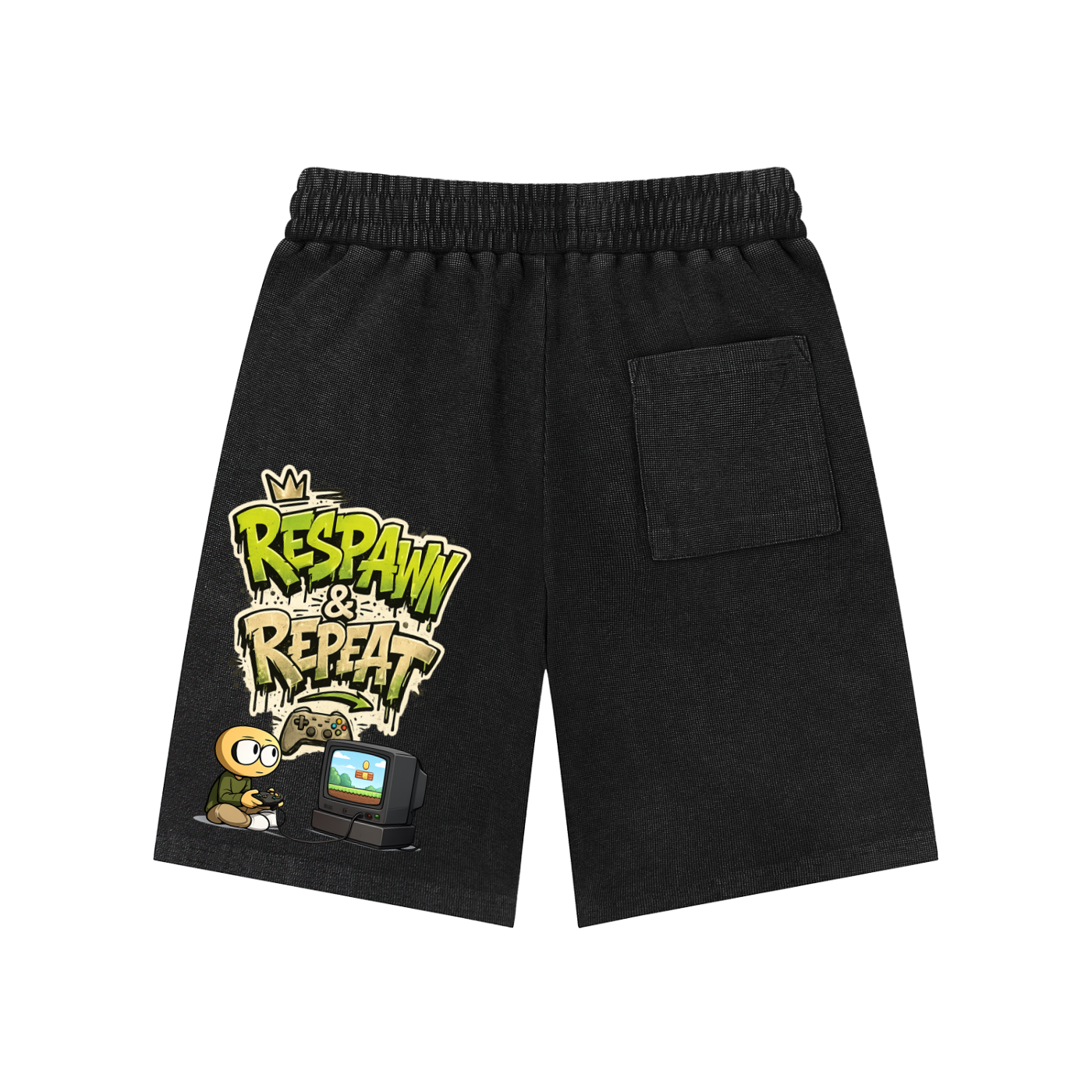 Gamer Mineral Wash Waffle Knit Shorts