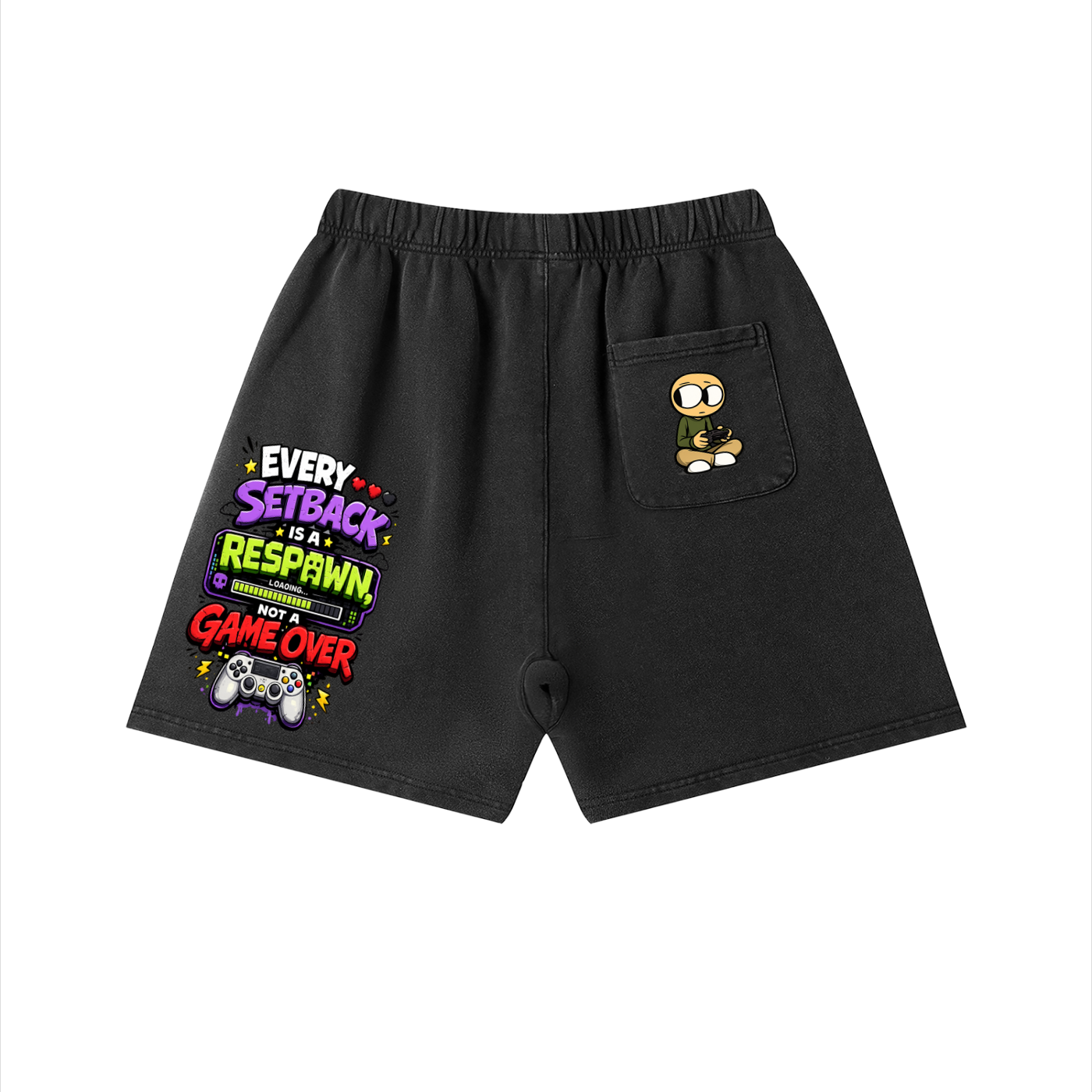 Gamer Vintage Wash Cotton Shorts